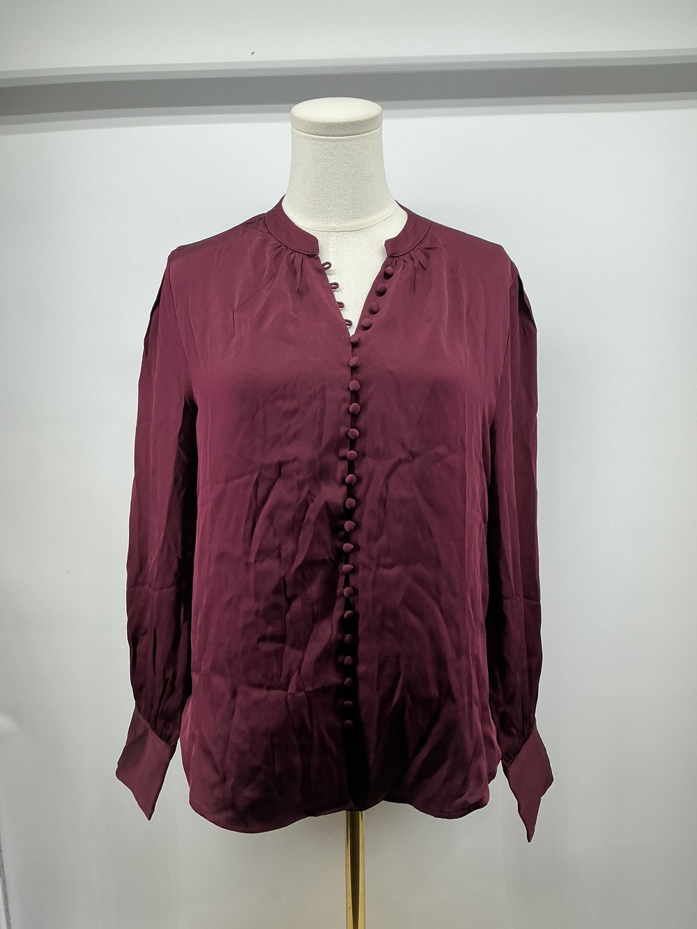 Washable Stretch Silk Peasant Blouse